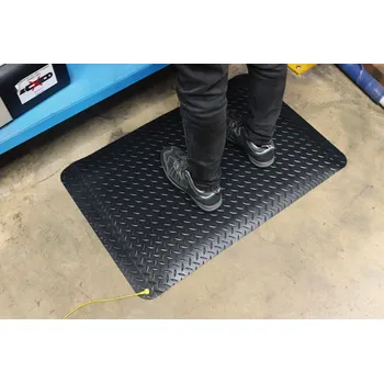 Rohožka COBA Dvojvrstvá antistatická rohožka pro práci s elektřinou, diamantový vzor, 0,9 x 1,5 m