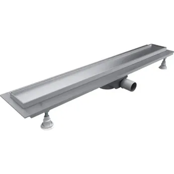 Odvodňovací žlab Omnires LOWFIX Lineární sprchový odtok s krycí deskou, 100cm, stříbrná LOWFIX100TSL