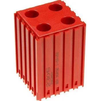 Plastový box pro nástroj s kuželovou stopkou MORSE M1 50x50, modul 5x5, 4 dutiny, červená