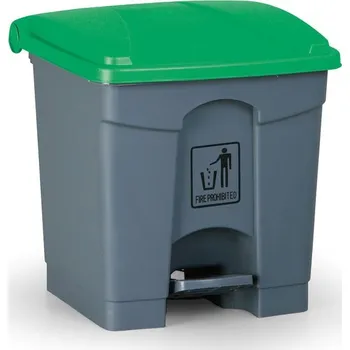 Odpadkový koš Nášlapný víceúčelový koš na odpadky, 30 l, 350 x 400 x 340 mm, zelená