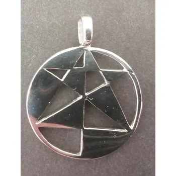 Přívěsek Kruh s nepravidelnými trojúhelníky uvnitř - ocelový přívěsek