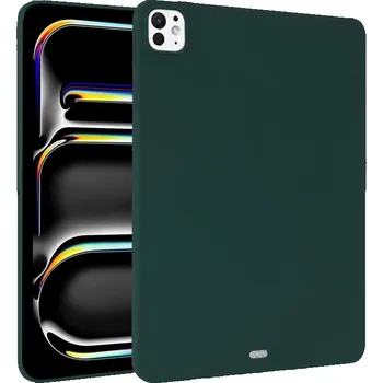Pouzdro na tablet VSECHNONAMOBIL 77190 RUBBER Ochranný kryt pro Apple iPad Pro 13 2024 / M5 2025 tmavě zelený