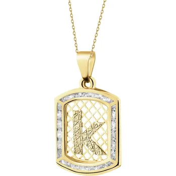 Přívěsek Zlatý přívěsek se zirkony - písmeno K - AP539-1721