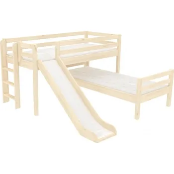 Postel Domestav - DOMINO Zvýšené jednolůžko Elko posuvné dělené čelo levé zábrana A smrk