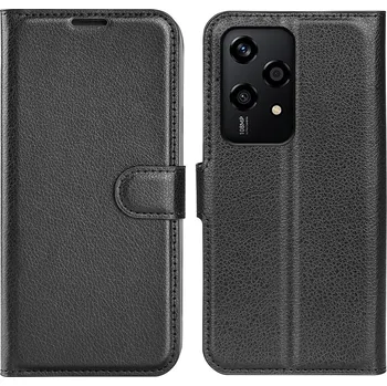 Pouzdro na mobilní telefon Litchi knížkové pouzdro na Honor 200 Lite 5G - černé