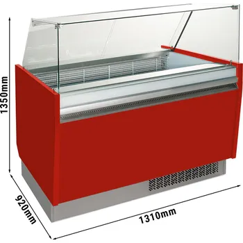 Vinotéka G.Gastro Zmrzlinový pult 1,31 x 0,92 m - červený
