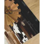 Koberec hnědá černá pravá kůže 160 x 230 cm krátký vlas patchwork ručně vyrobený obdélníkový Beliani