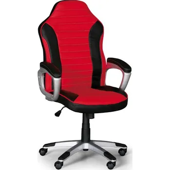 Kožené kancelářské křeslo SPORT, černá/červená