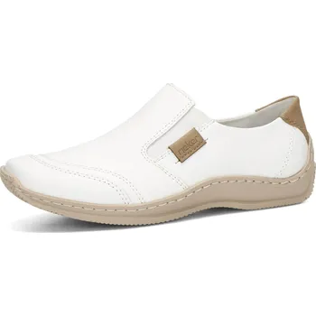 Dámské polobotky Rieker dámské kožené polobotky - bílé