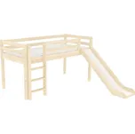 Domestav DOMINO - Zvýšené jednolůžko se skluzavkou zábrana B, smrk