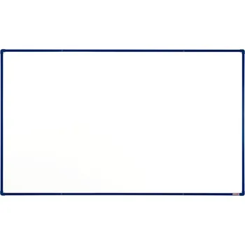 boardOK Bílá magnetická popisovací tabule s keramickým povrchem boardOK, 2000 x 1200 mm, modrý rám