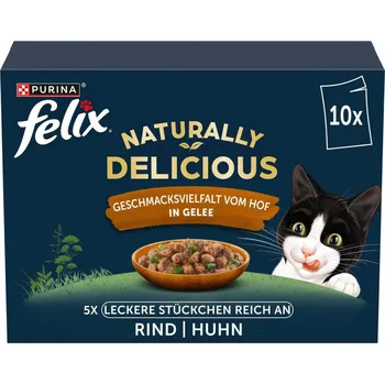 FELIX Naturally Delicious rozmanitost ze statku 10 × 80 g