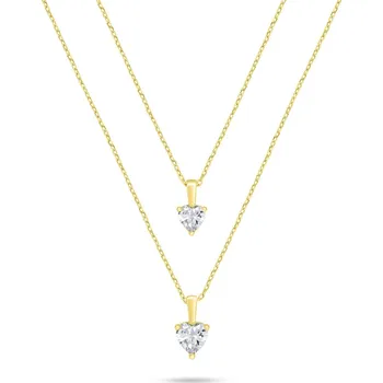 Náhrdelník Brilio Silver Dvojitý pozlacený náhrdelník se zirkony Srdce NCL160Y + 2 měsíce na vrácení zboží