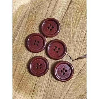 Knoflík Dřevěný knoflík 25 mm čtyřdírkový barva bambus