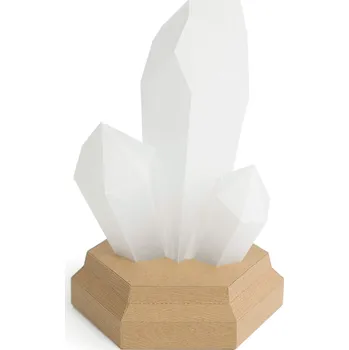 Lampička DIY kreativní sada - vystřihovánka: Svítící krystal barva: bílý + dřevo