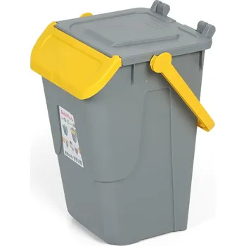 Mobil Plastic Plastový odpadkový koš na třídění odpadu ECOLOGY II, 35 l, šedá/žlutá
