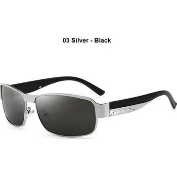 Pánské sluneční brýle s UV400 a antireflexní ochranou - 03 Stříbrná - Černá