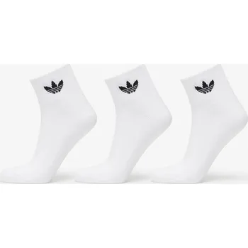 Pánské ponožky Ponožky adidas Mid Ankle Socks 3-Pack White/ White/ Black M