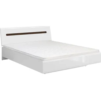 Pohovka Black Red White AZTECA TRIO postel LOZ 160 bílá/bílý lesk - BEZ ROŠTU a BEZ MATRACE (včetně lišty wenge magia a oboustranné lišty bílý lesk/černý lesk)