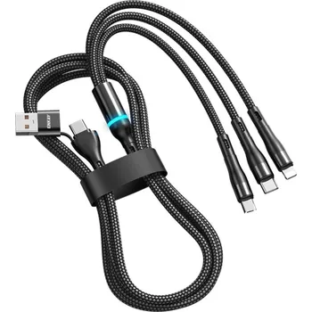 ENKAY 73171 ENKAY 6v1 Kabel USB / USB Typ-C na Lightning / micro USB / USB Typ-C 1.3 metru černý