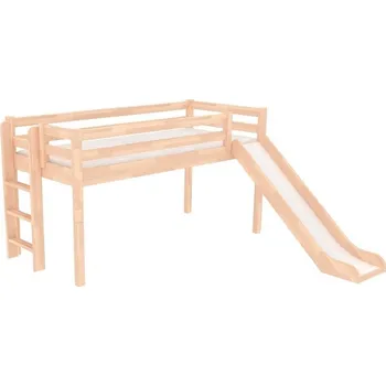 Postel Domestav DOMINO - Zvýšené jednolůžko dělené čelo levé zábrana A buk cink, olejovaný