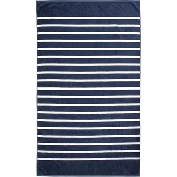 Osuška SCANquilt plážová osuška VELUR pruhy modrobílá 100 x 180 cm