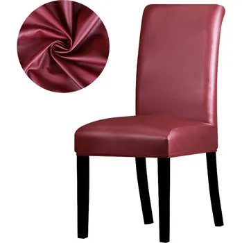 Potah na židli Jednobarevné potahy na židle z umělé kůže Barva: Vínová