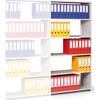 Prodejní regál Kovona Regály na šanony s bočními stěnami, 1950 x 950 x 300 mm, přístavný