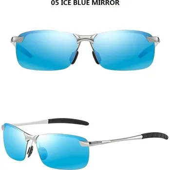 Luxusní polarizované sluneční brýle UV400 s kovovým rámem - 05 Ledově modré zrcadlo