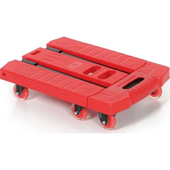 Plošinový vozík Transportní nastavitelná plošina, 6 kol, červená