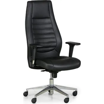 Kožené kancelářské křeslo CHARTER, pravá kůže, černé