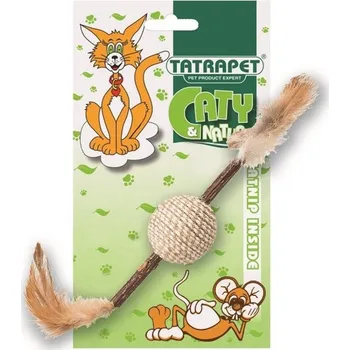 Hračka pro psa TATRAPET CATY & NATUR MÍČEK NA DŘÍVKU 24CM