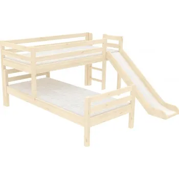 Postel Domestav - DOMINO Zvýšené jednolůžko Elko posuvné dělené čelo pravé zábrana A smrk