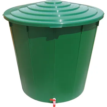 Sud Plastový zahradní sud na dešťovou vodu, 500 L, výpustný kohoutek, víko