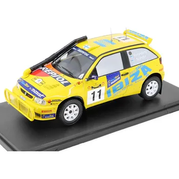 autíčko SEAT Ibiza Kit Car Rovanpera / Silander Safari Rally 1998 1:24 - Hachette časopis s modelem SEAT Ibiza Kit Car Safari Rally 1998 - kovový model auta 1/24