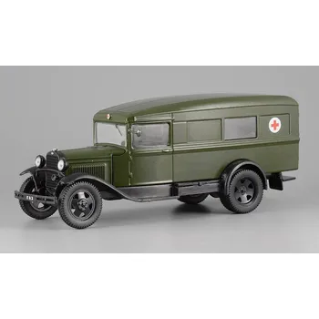 autíčko DeAgostini GAZ-M55 GAZ-55 Sanitka 1:43 - Auto ve službě časopis s modelem #24 GAZ 55 - kovový model auta