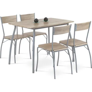 Jídelní set Jídelní set HUXLEY 1+4, dub sonoma/kov DOPRODEJ + PROVĚŘENO zákazníky + vyzvednutí ZDARMA