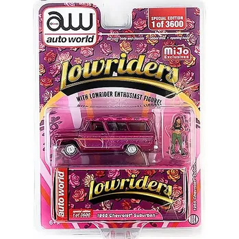 autíčko Chevrolet Suburban 1965 s figurkou 1:64 Chevrolet Suburban 1965 a figurka - kovový model auta