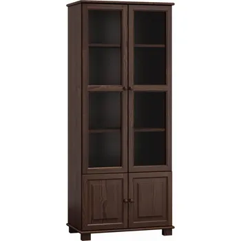 police Vitrína SAPITWA 4, masiv borovice, moření: ořech + vyzvednutí ZDARMA