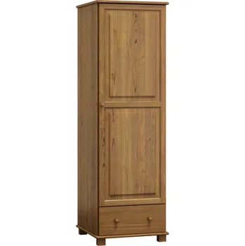 Šatní skříň Skříň policová 1D BHAGIRA 5, masiv borovice, moření: dub + vyzvednutí ZDARMA