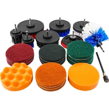 Sada čistících kartáčů a leštících kotoučů na vrtačku 1/4" 23 ks, Verke V08127