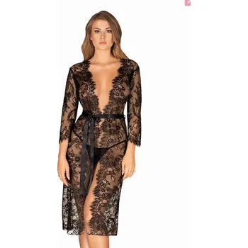 Dámský župan Dámský župánek Obsessive černý (Lashy peignoir) L Možnost vrácení zboží ZDARMA do 120 dnů!