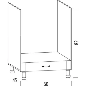 Kuchyňská linka SNOW, dolní skříňka na vestavnou troubu 60H/T, korpus bílý, dvířka bílé MDF + vyzvednutí ZDARMA