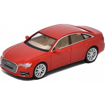 autíčko Audi A6 Limo červená / běžový interiér 1:87 - Herpa Audi A6 - model auta 1/87