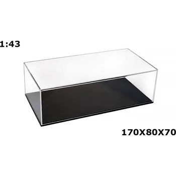 autíčko Atlantic Vitrínková krabička na modely 1:43 - Čirý Krýt a Podlážka Karbon 170x80x70 Box na modely 1/43 - Čirý Krýt + Podlážka černá 170 x 80 x 70 mm