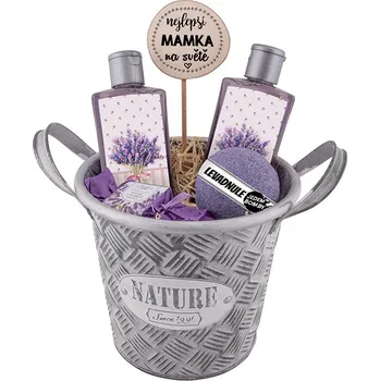 Dárkový potravinový koš Dárkový box nejlepší maminka – gel, šampon, šumivá koule a mýdlo
