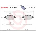 Sada brzdových destiček, kotoučová brzda BREMBO P 68 047