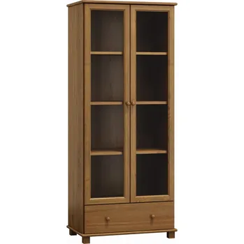 police Vitrína SAPITWA 3, masiv borovice, moření: dub + vyzvednutí ZDARMA