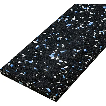 soklová lišta Černo-bílo-modrá gumová soklová podlahová lišta FLOMA FitFlo IceFlo - 200 x 7 x 0,8 cm