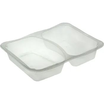 Jednorázové nádobí Miska zatavovací 227x178x50mm 2-dílná 700/600ml 9500, bal. 320 transp. rovná přep. - výpr.